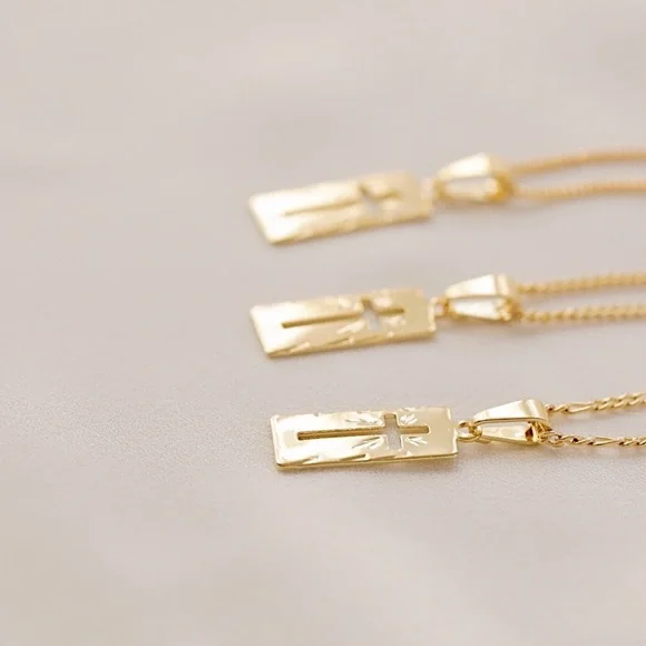 Petite Cross Necklace | 18k Gold Filled - Picture 3 of 5